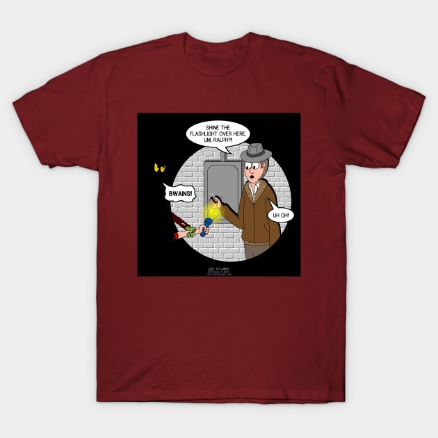 Zombie Flashlight T-Shirt by OutToLunch